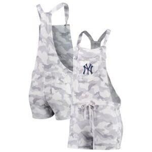 Concepts Sport Gray Camo Overalls Romper with NY Yankees Logo